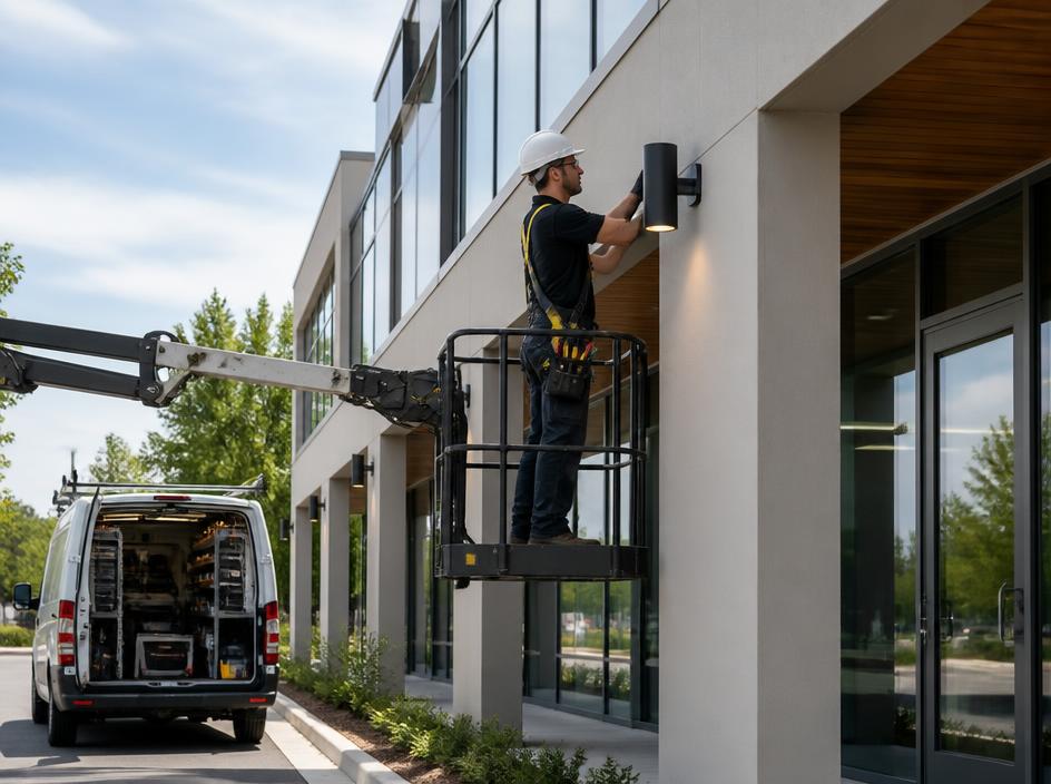 Electrical company crew at work
