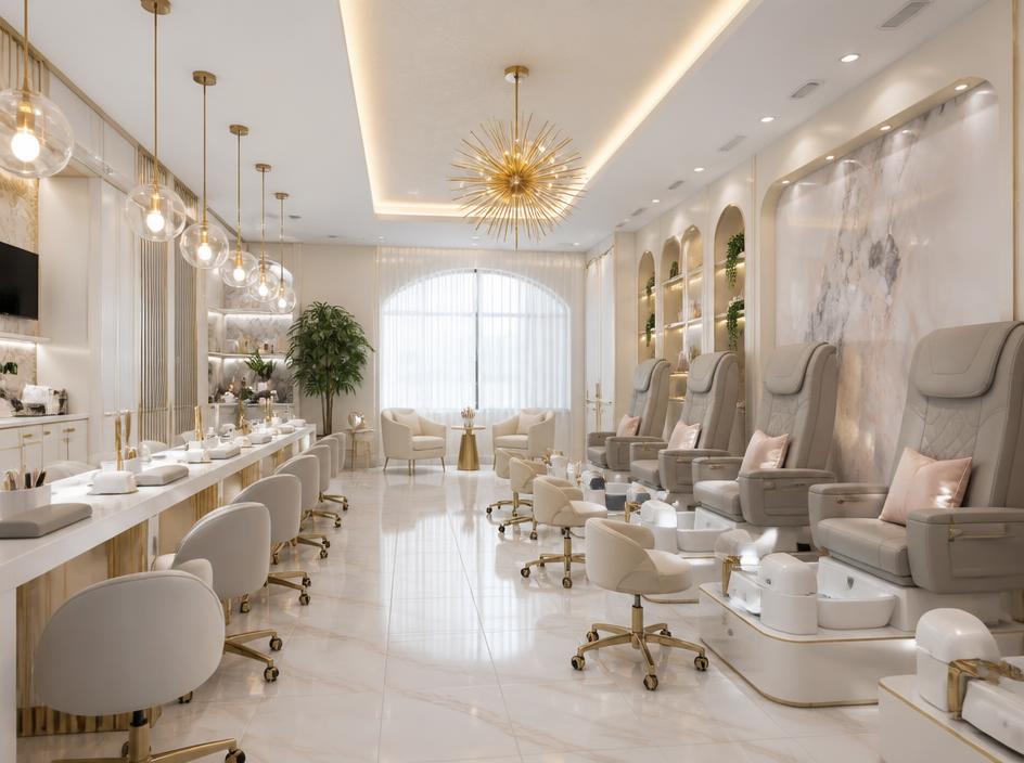 Interior of a modern nail salon